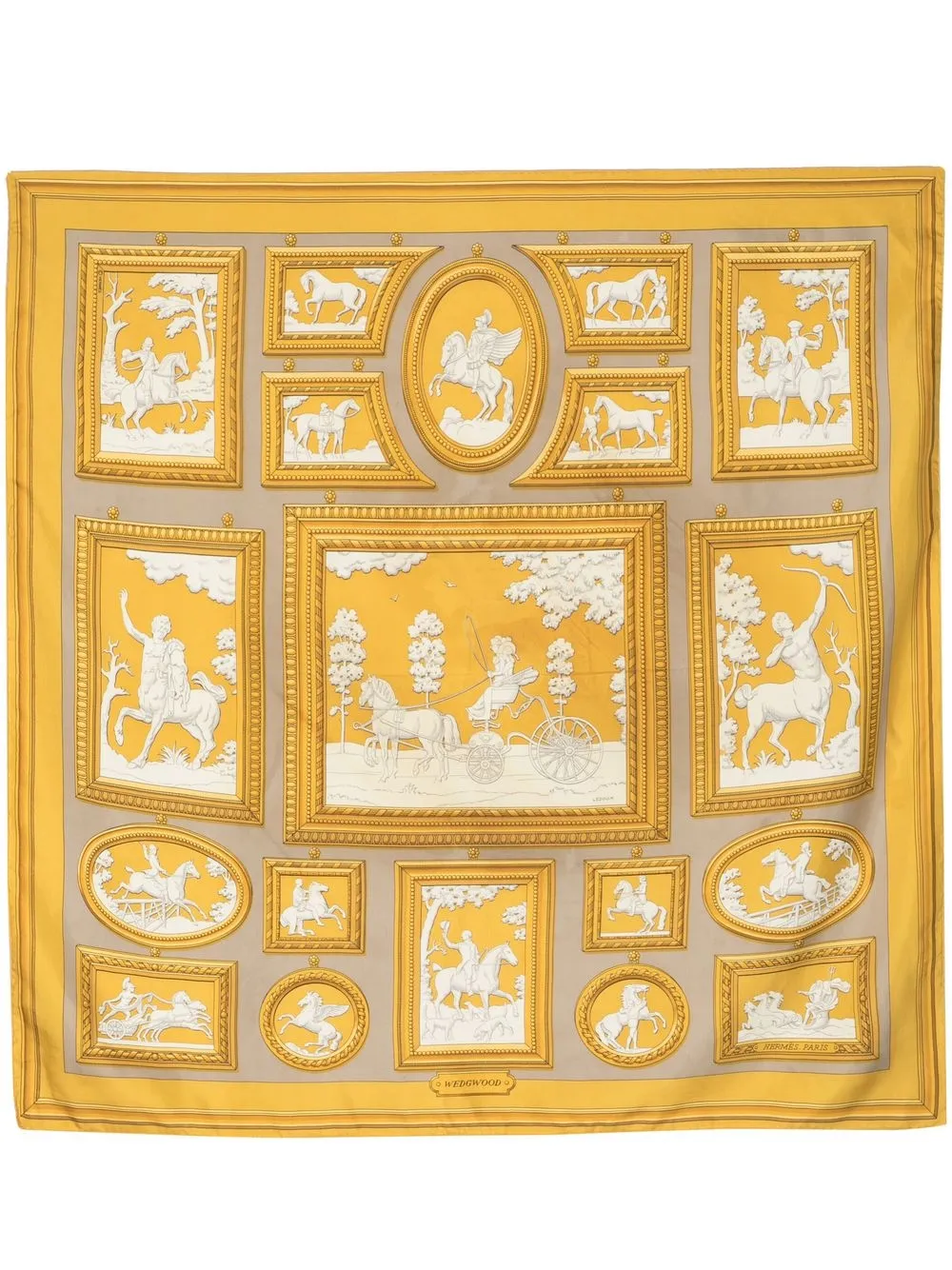 

Hermès mascada de seda Wedgwood 1974 pre-owned - Amarillo