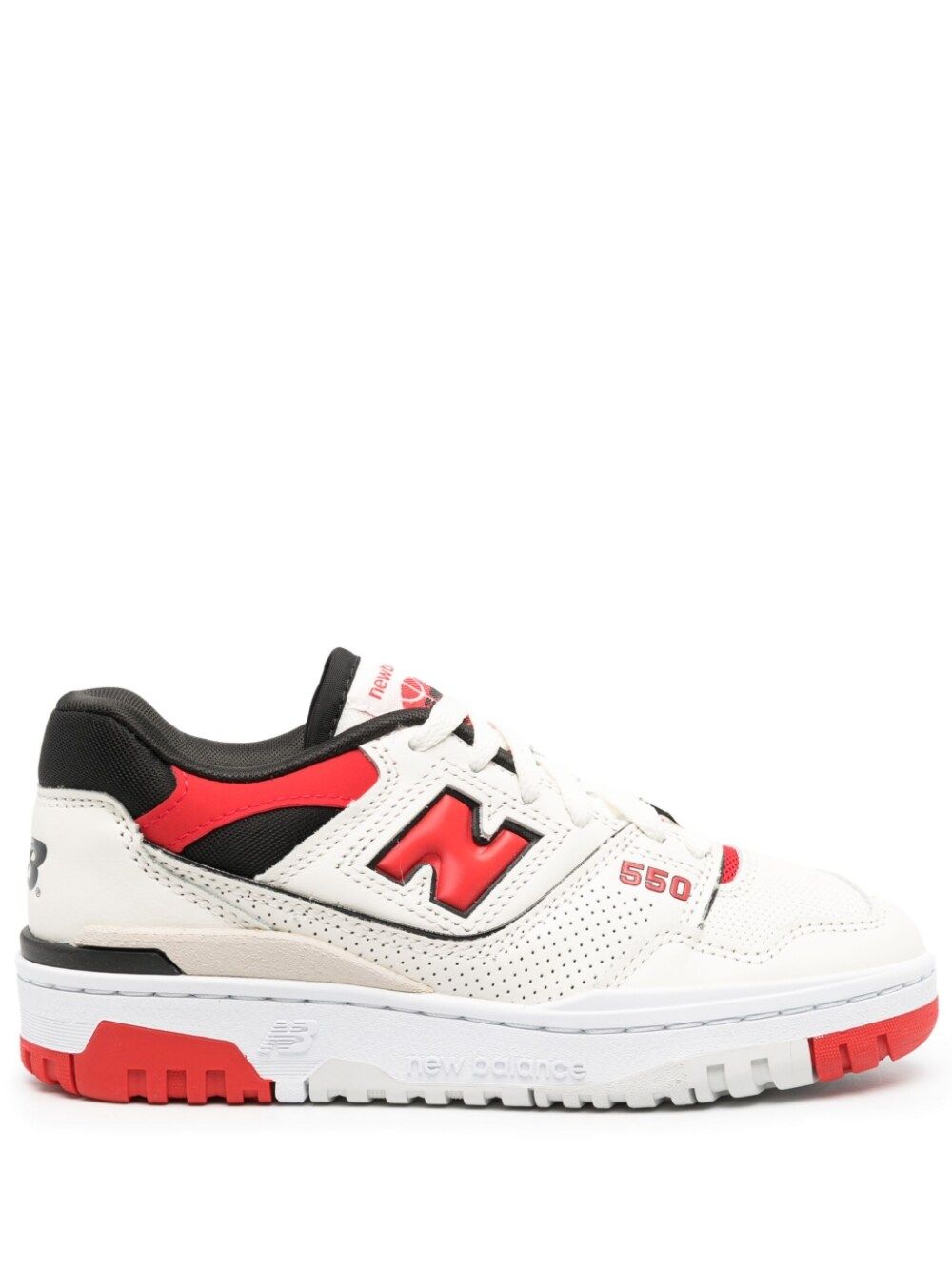Shop New Balance 550 Logo-embossed Low-top Leather Sneakers In White