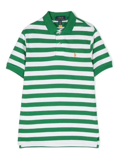 POLO RALPH LAUREN KIDS logo-embroidered striped polo shirt