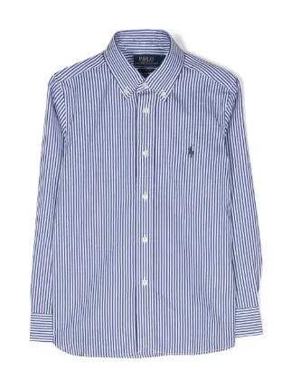 POLO RALPH LAUREN KIDS ストライプ シャツ | ブルー | FARFETCH JP