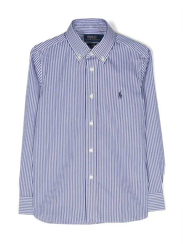 POLO RALPH LAUREN KIDS ストライプ シャツ | ブルー | FARFETCH JP