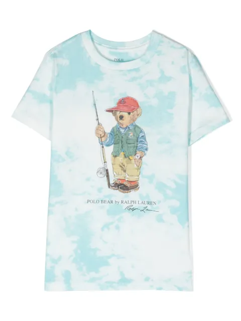 Ralph Lauren Kids tie-dye graphic logo print T-shirt