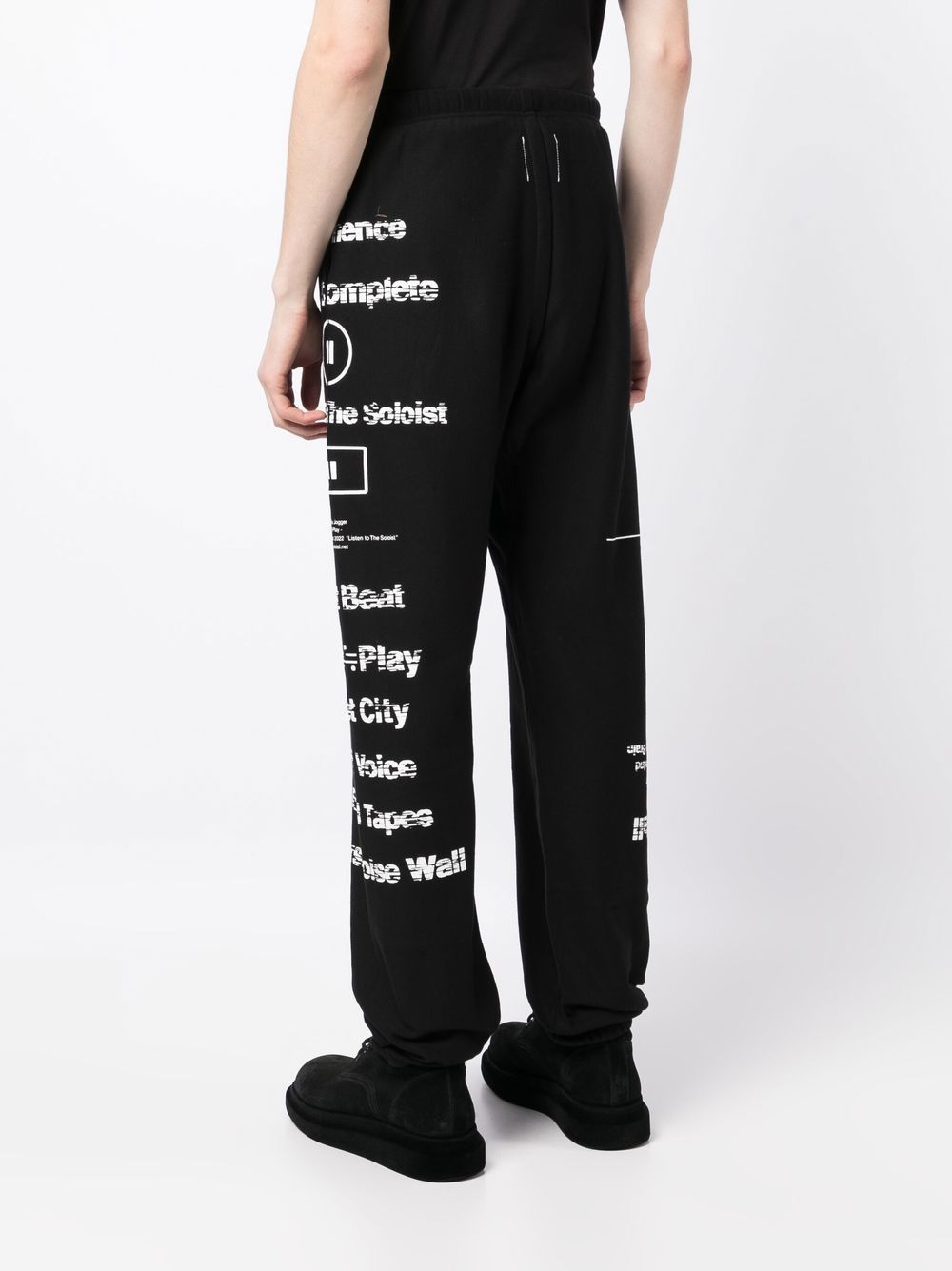 Shop Takahiromiyashita The Soloist Graphic-print Cotton Track Pants In Black