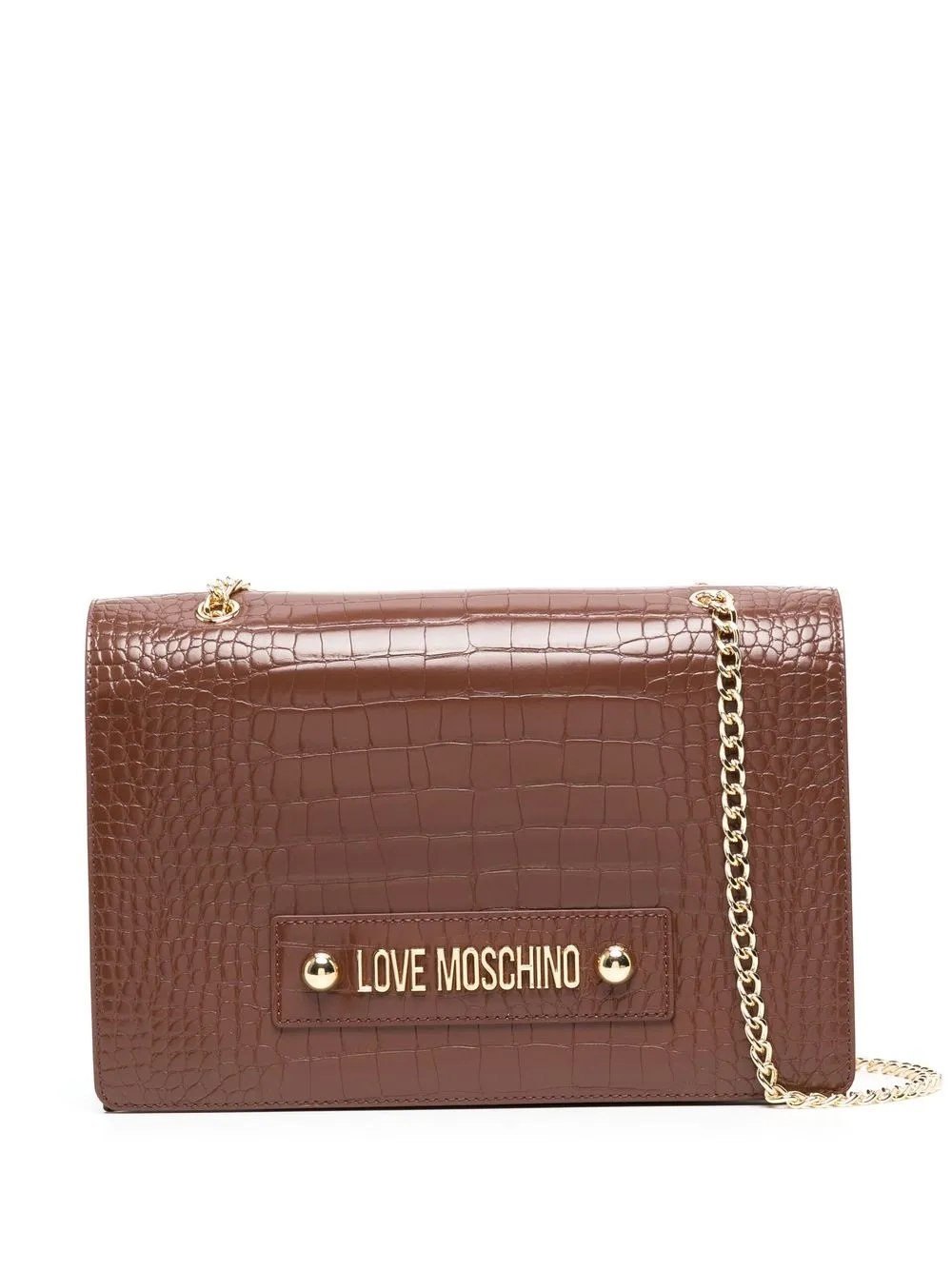 

Love Moschino crocodile-embossed crossbody bag - Brown