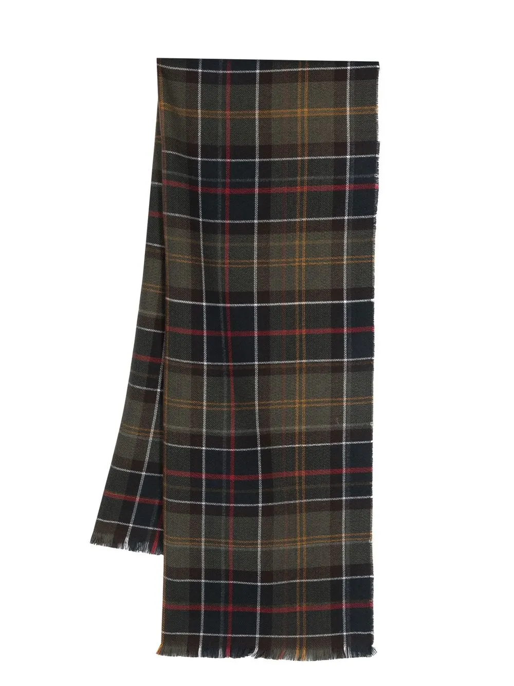 

Barbour tartan-check knit scarf - Green