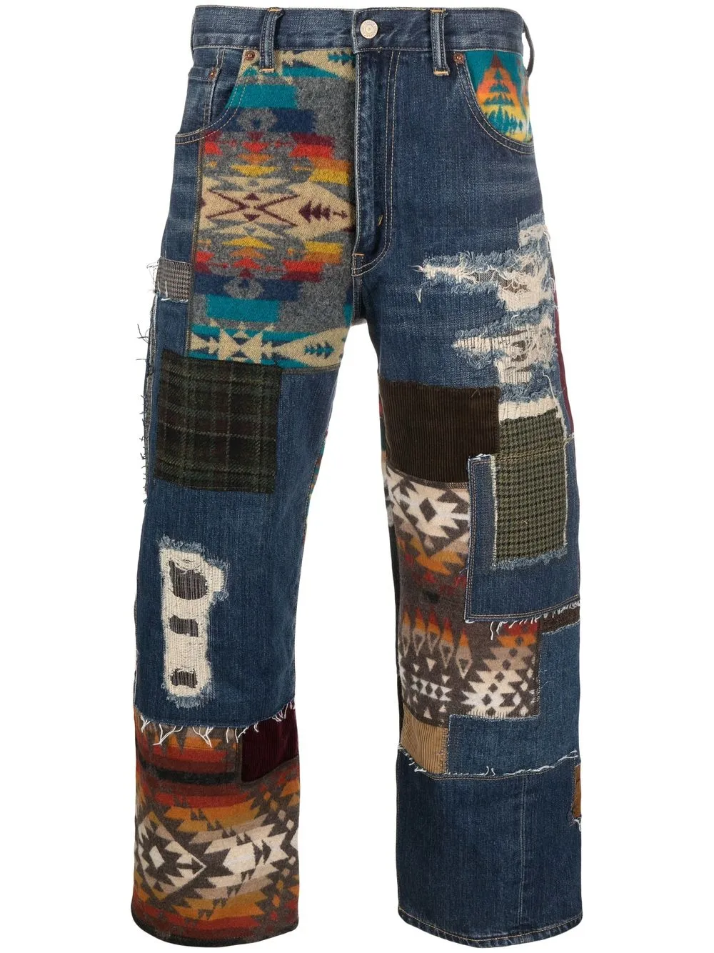 

Junya Watanabe MAN patchwork straight-leg jeans - Blue