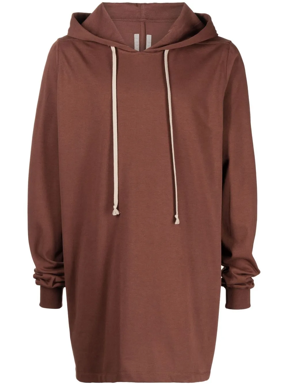 

Rick Owens long-line style drawstring hoodie - Brown