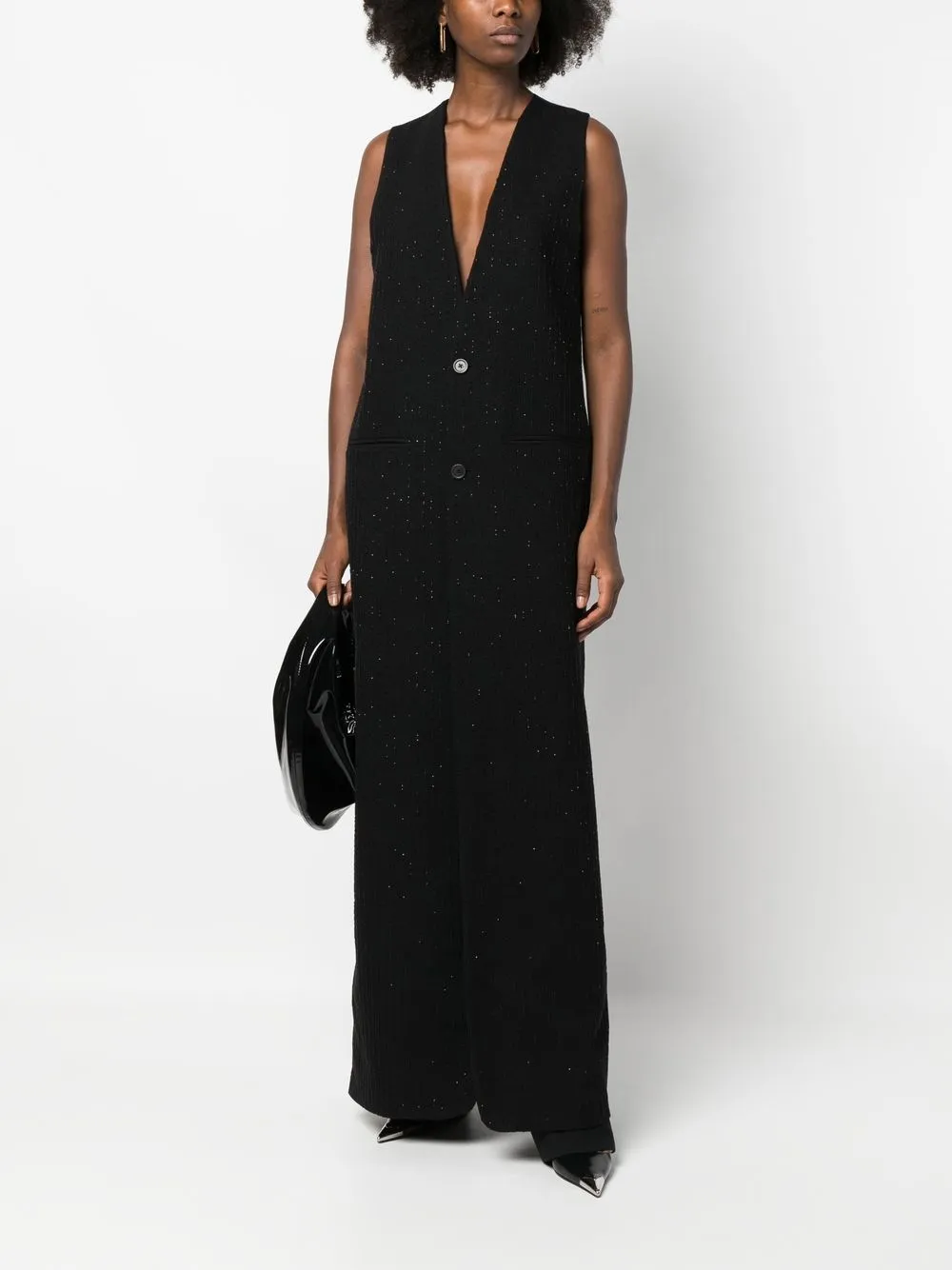 Ann Demeulemeester Mouwloze mantel - Zwart