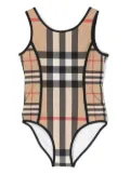 Burberry Kids Vintage Check-print swimsuit - Neutrals