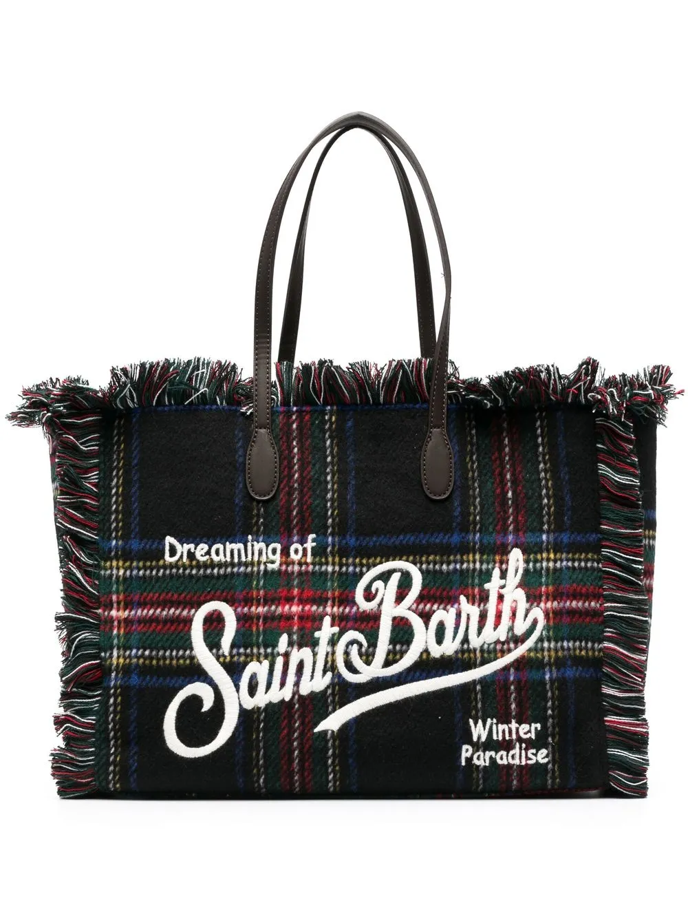 

MC2 Saint Barth Vanity tartan tote bag - Black