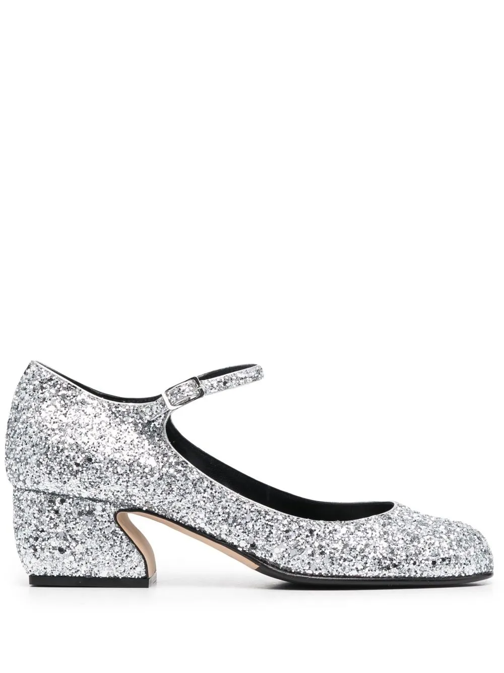 

Si Rossi 45mm glitter-detail pumps - Silver