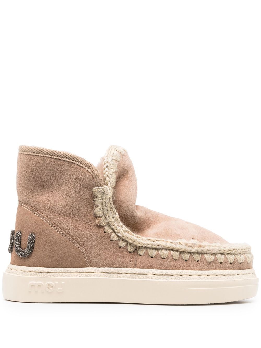 Mou suede logo-lettering ankle-boots - Neutrals