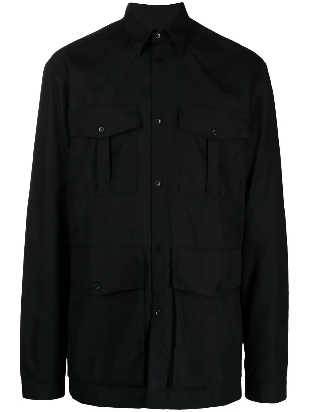 

EGONlab. multiple cargo-pocket shirt - Black