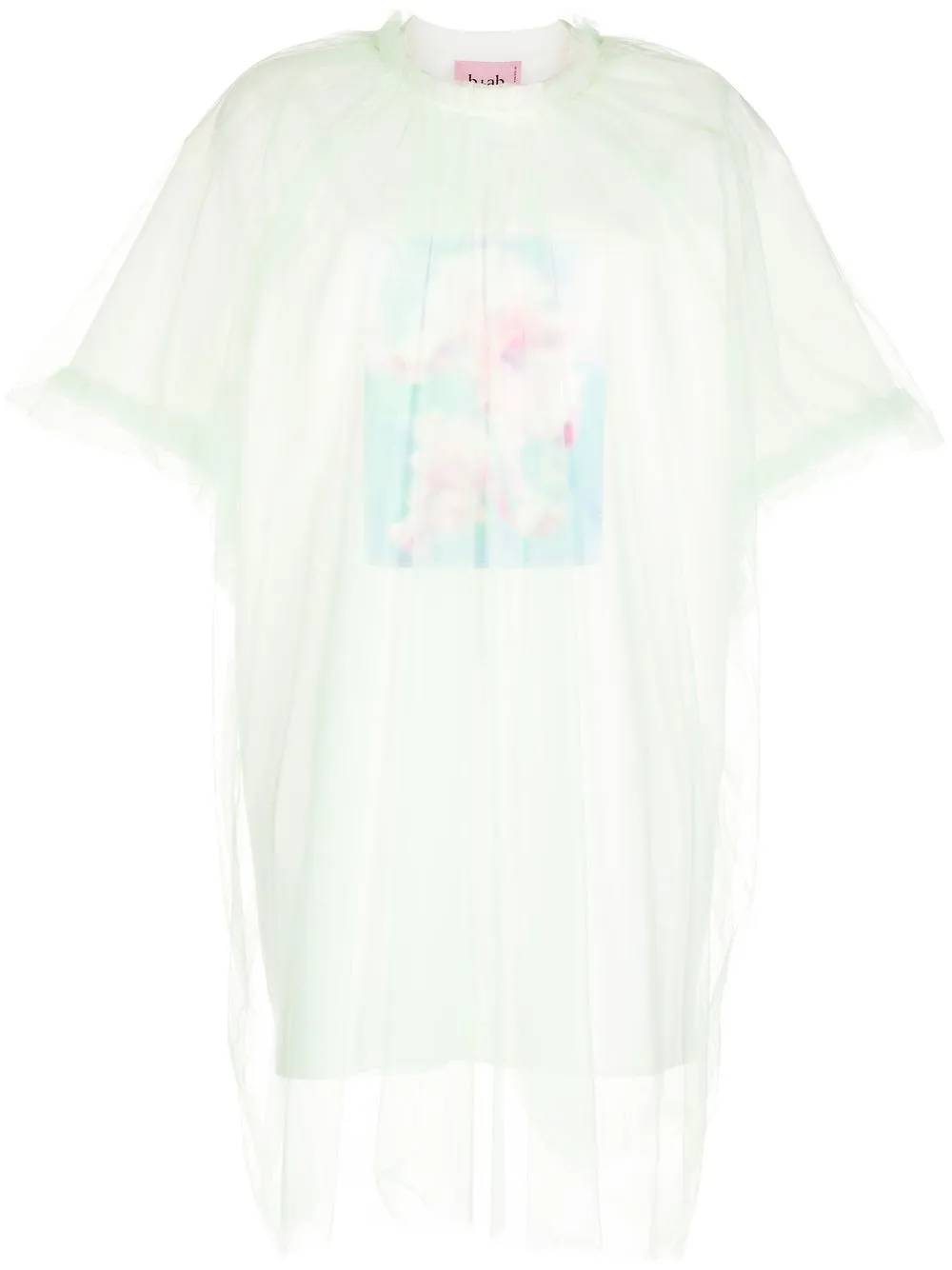 

b+ab tulle-overlay T-shirt dress - Green