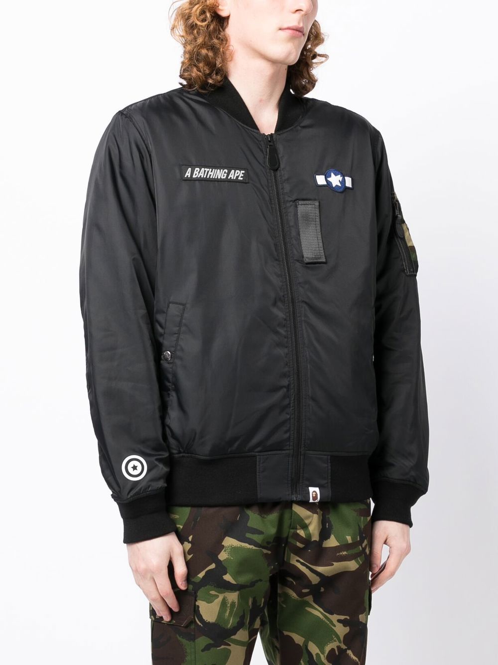 logo-patch bomber jacket