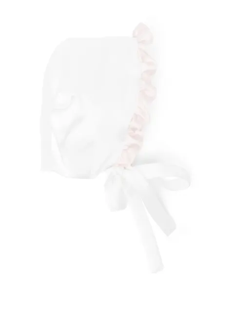 La Stupenderia ruffled-detail cotton bonnet