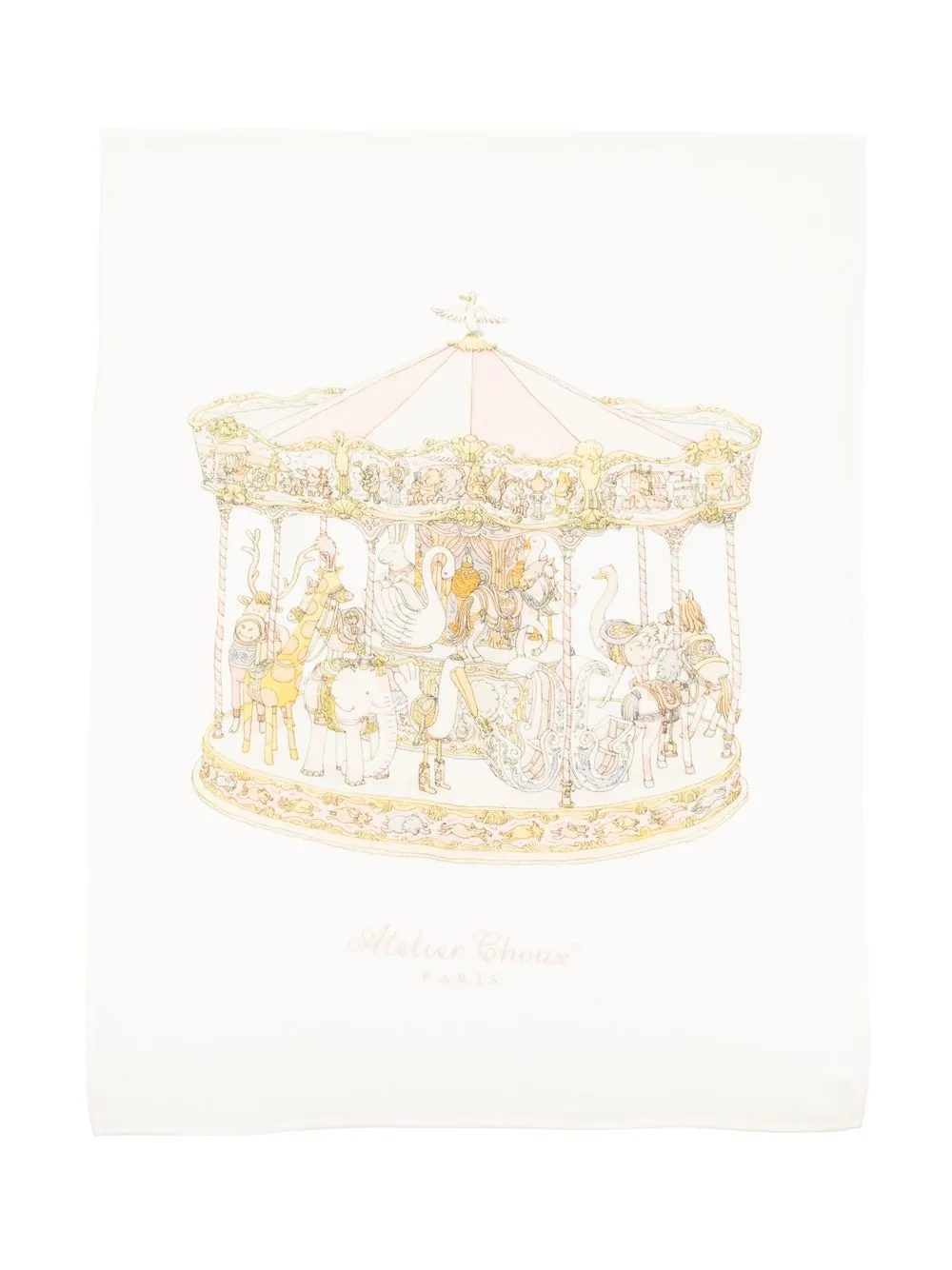 

Atelier Choux Carousel illustration-print blanket - White