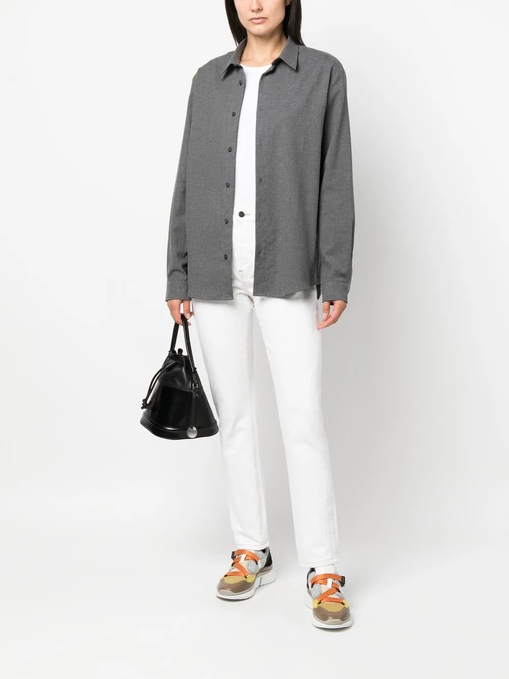 Aemi + Co Frayed Hem Plaid Button Up Flannel Shirt