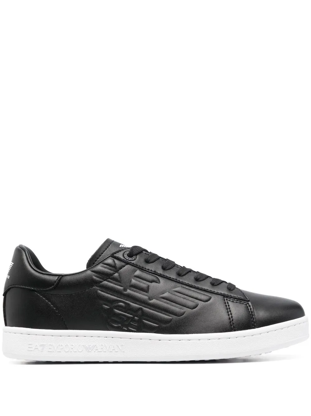 

Ea7 Emporio Armani embossed-logo calf-leather sneakers - Black