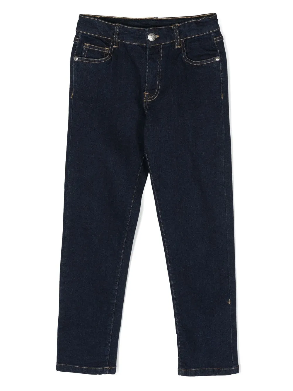 

John Richmond Junior jeans con logo estampado en la parte posterior - Azul