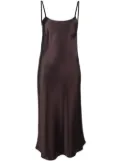 VOZ satin midi slip dress - Brown