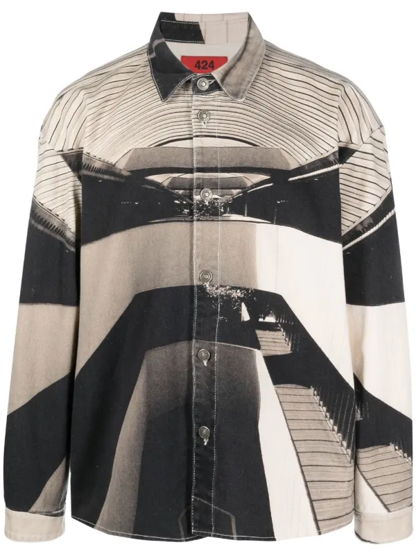 424 グラフィック シャツジャケット | ニュートラル | FARFETCH JP 