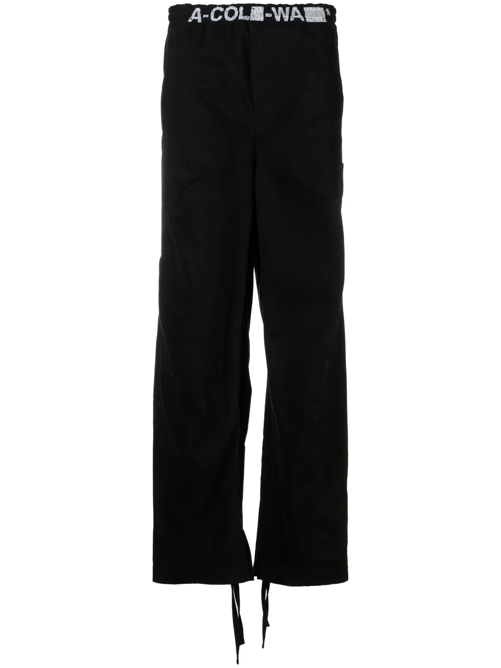 Shop A-cold-wall* Logo-waist Drawstring Trousers In Black