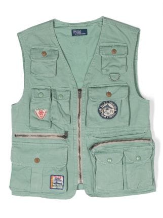 Ralph Lauren Kids Marlin Embroidered Cotton Gilet - Farfetch