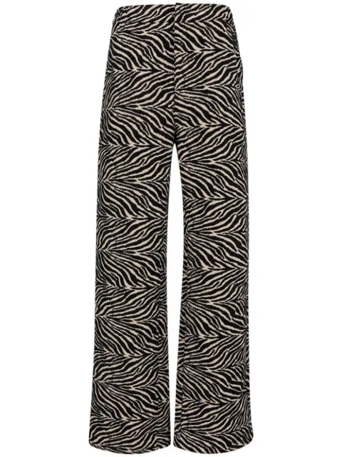straight leg zebra print trousers
