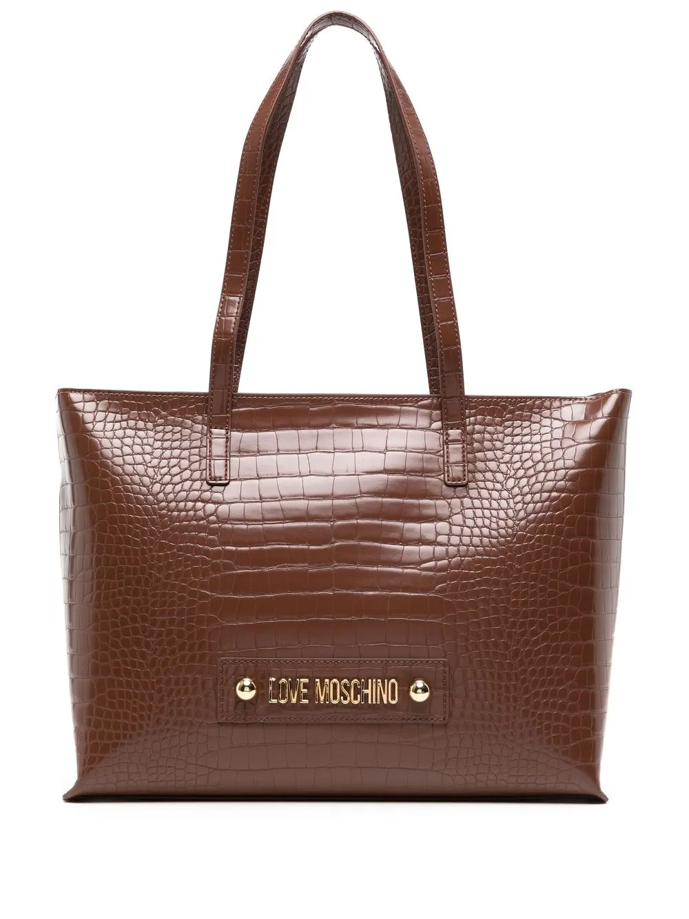 

Love Moschino crocodile-embossed tote bag - Brown