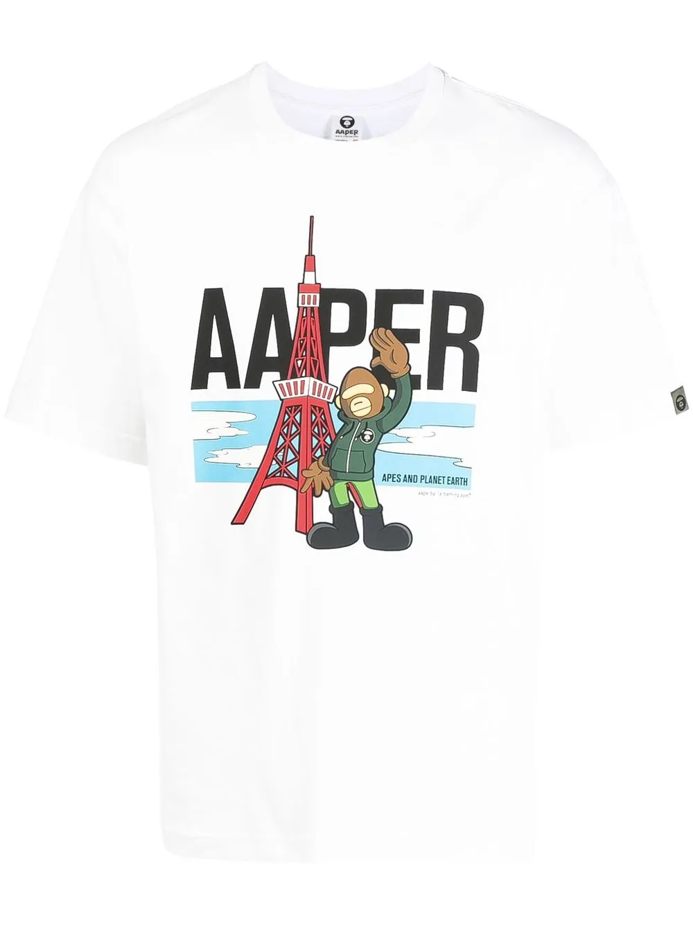 

AAPE BY *A BATHING APE® graphic-print cotton T-Shirt - White