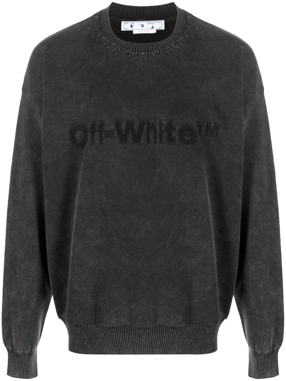 

Off-White suéter manga larga con detalle bordado - Negro