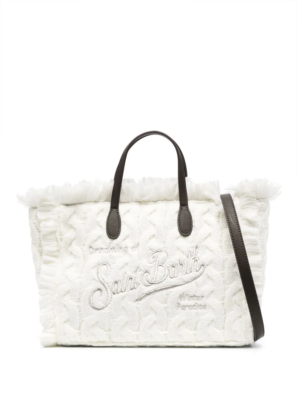 

MC2 Saint Barth Colette cable-knit tote bag - White