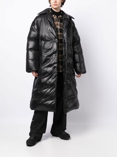 concealed-front padded coat