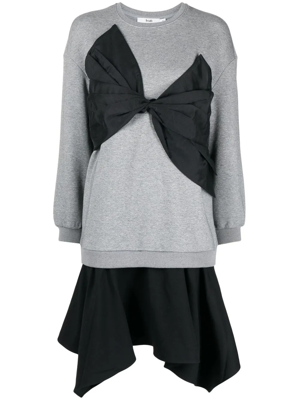 

b+ab bow-detail panelled dress - Grey