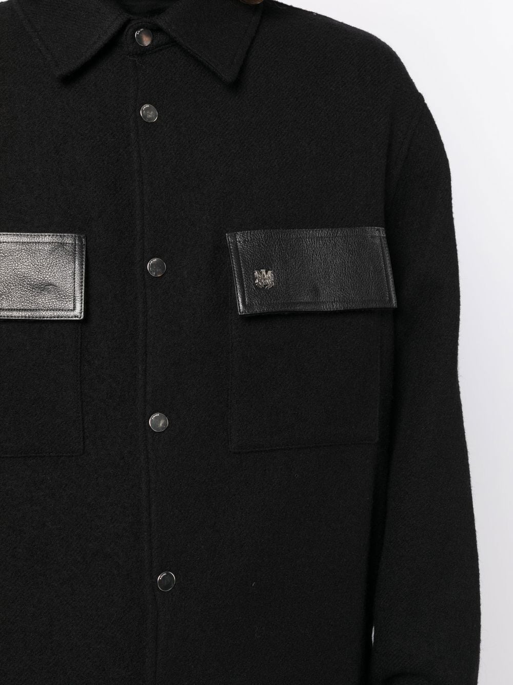 Shop Amiri Long-sleeve Fringed Shirt In Black