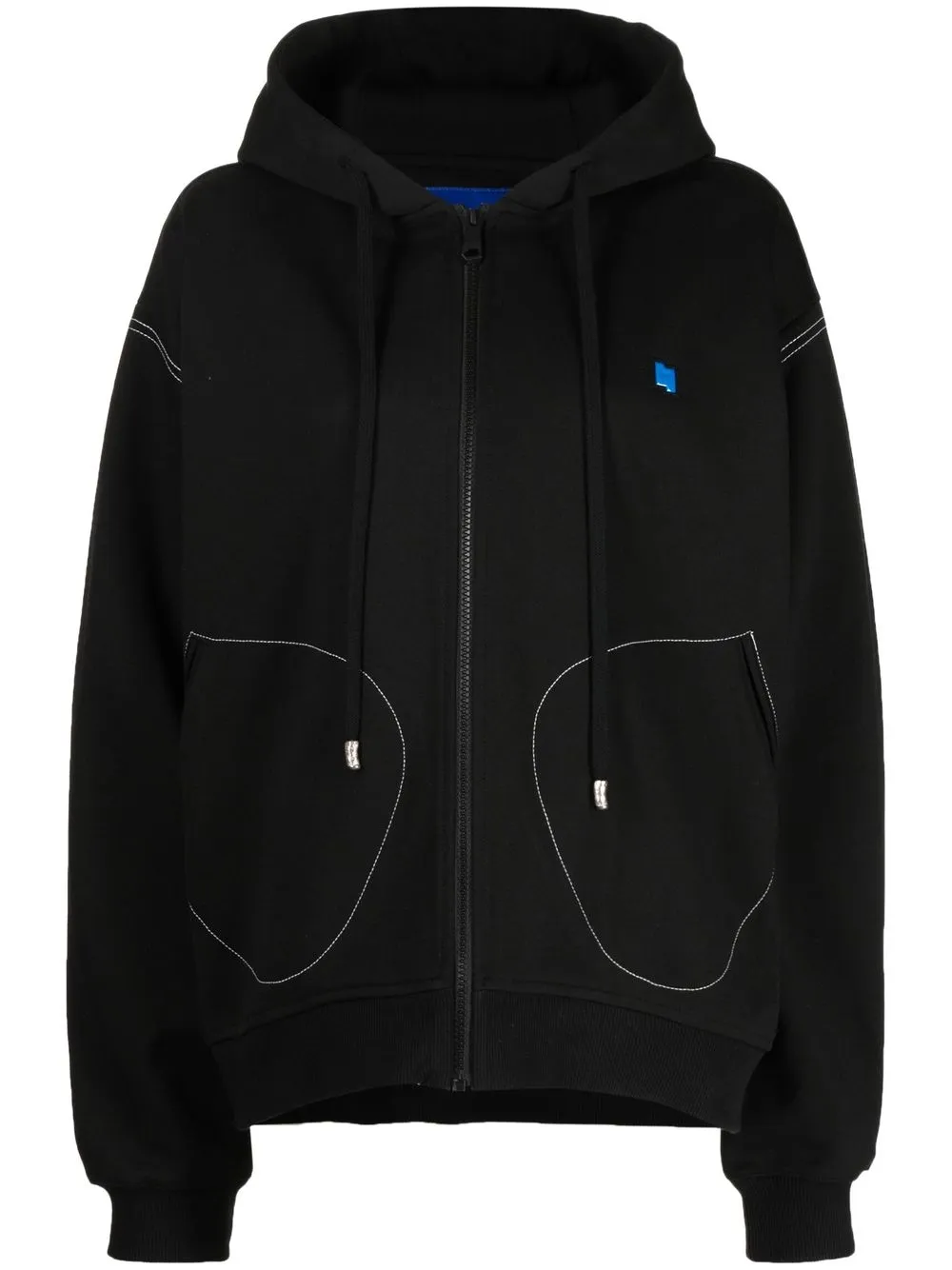 

Ader Error contrast-stitching zip-up hoodie - Black