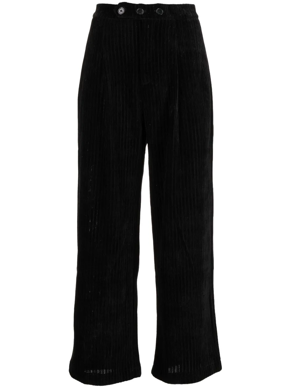 

b+ab pleated-detail corduroy cropped trousers - Black