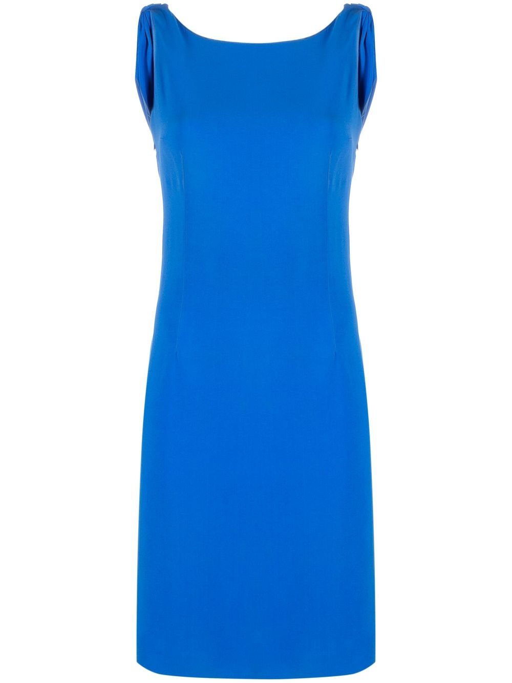 Christian Dior Pre-Owned 2010s draped back sleeveless dress - Blue