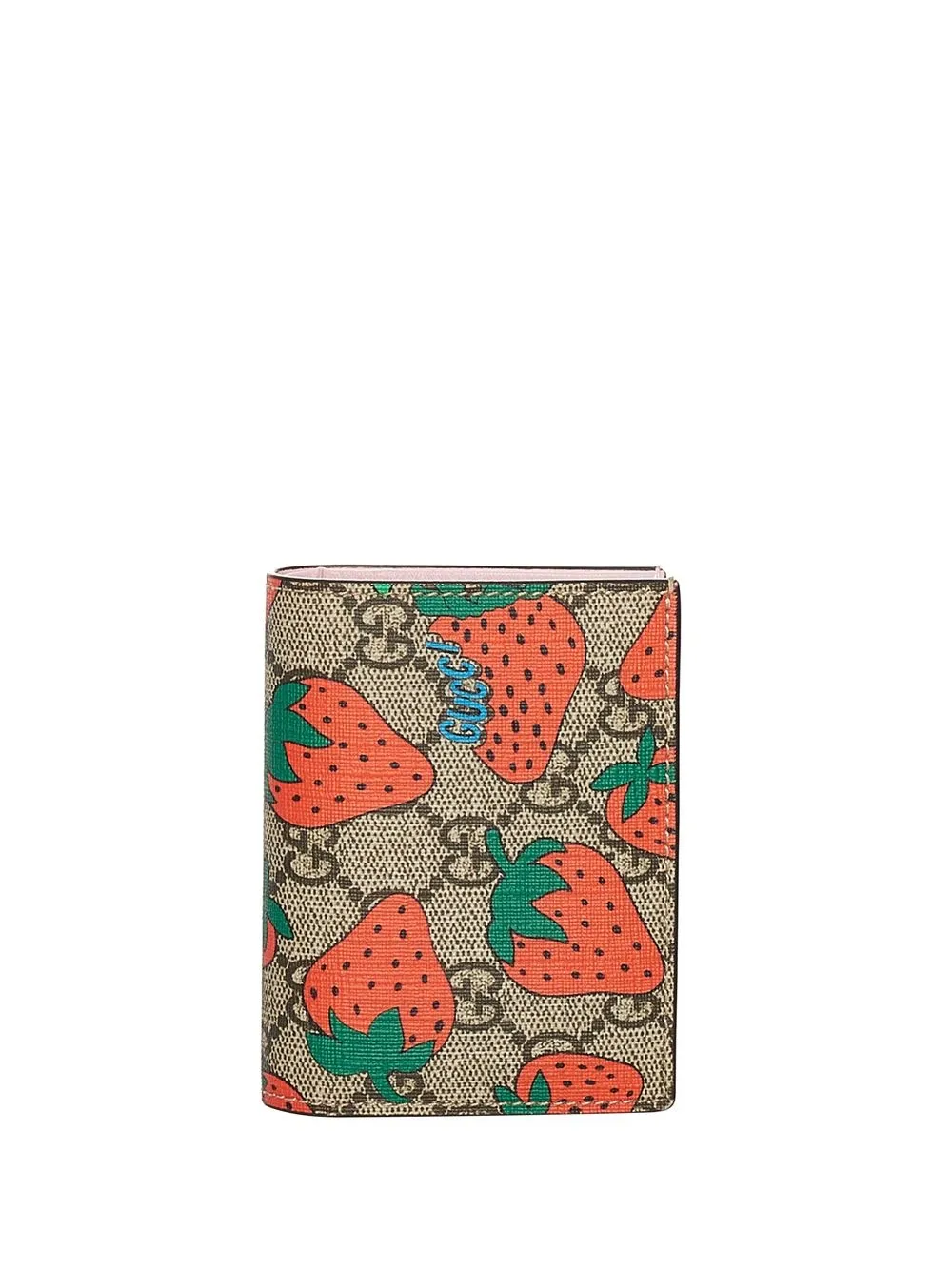 

Gucci Pre-Owned GG Supreme strawberry-print wallet - Brown