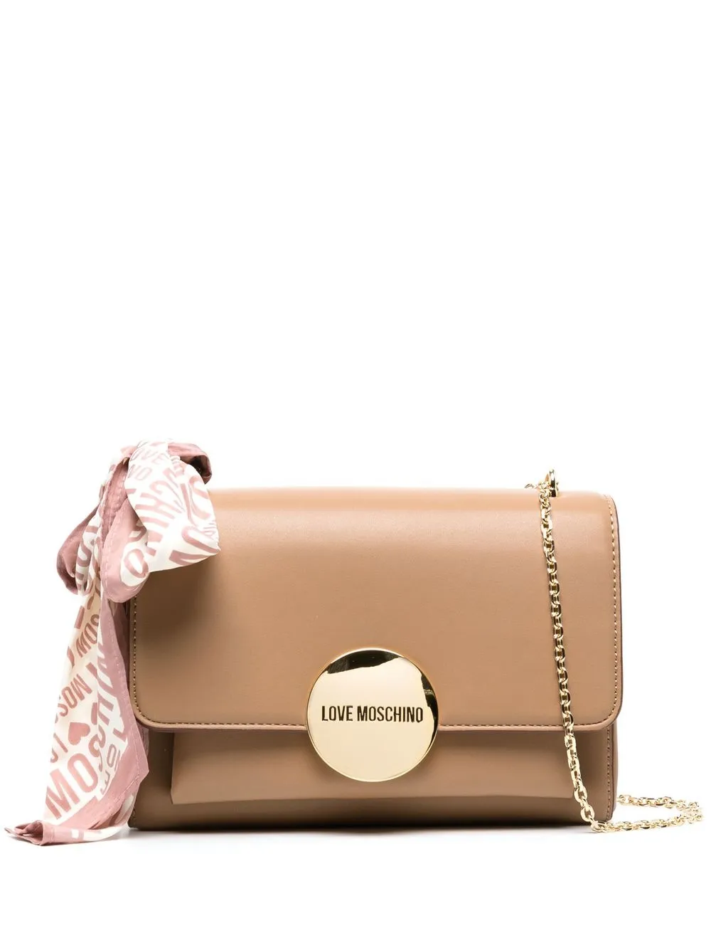 

Love Moschino logo-print bow-detail crossbody bag - Brown