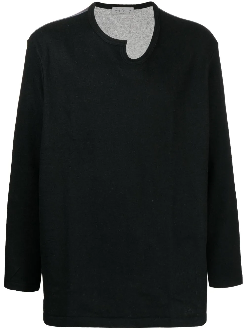 

Yohji Yamamoto painting-print asymmetric-neck top - Black