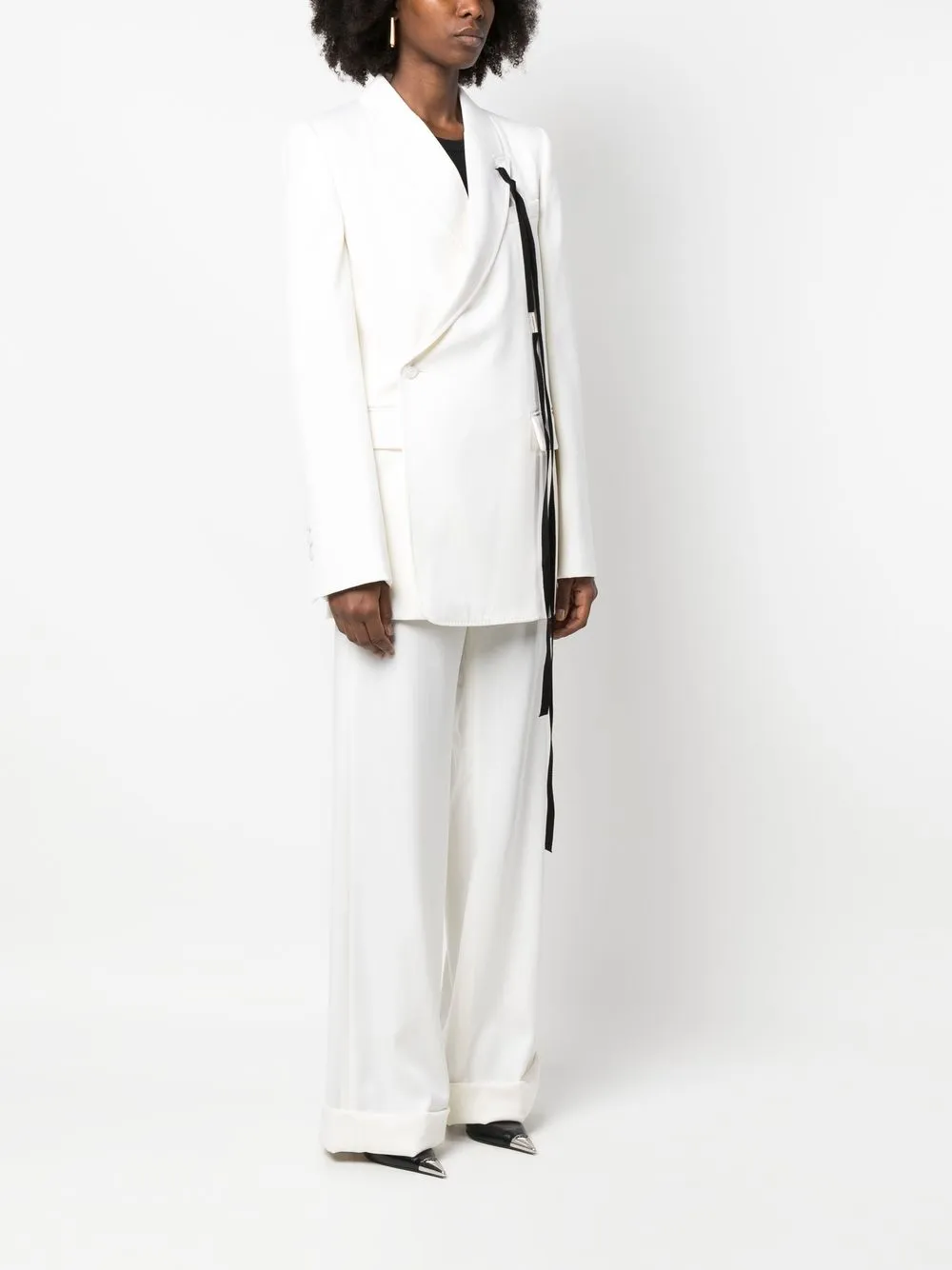 ANN DEMEULEMEESTER EDITH VIRGIN WOOL WRAP BLAZER