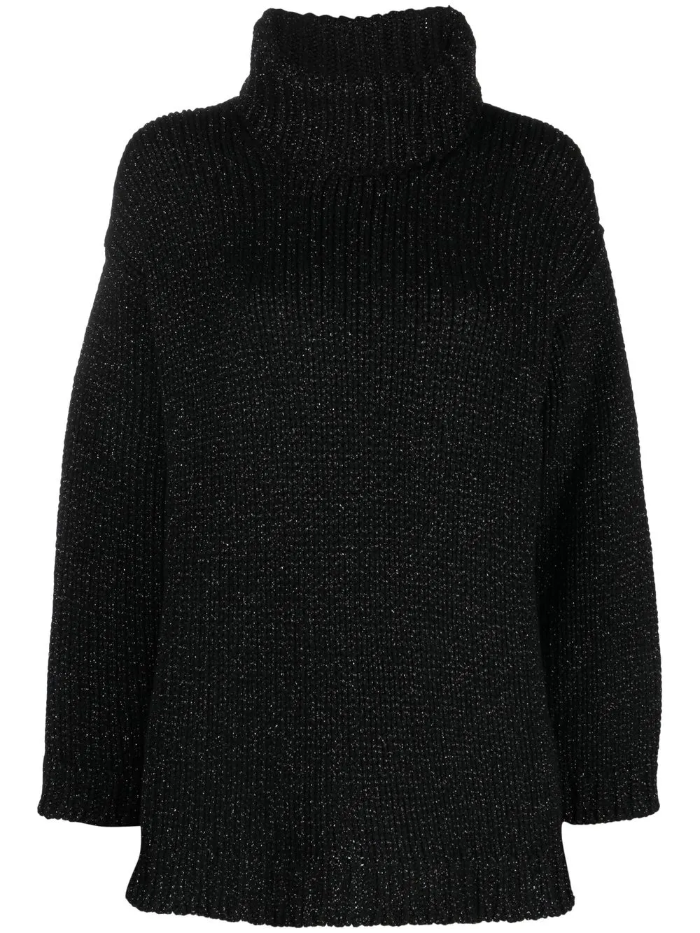 RED Valentino shimmer roll-neck jumper - Black