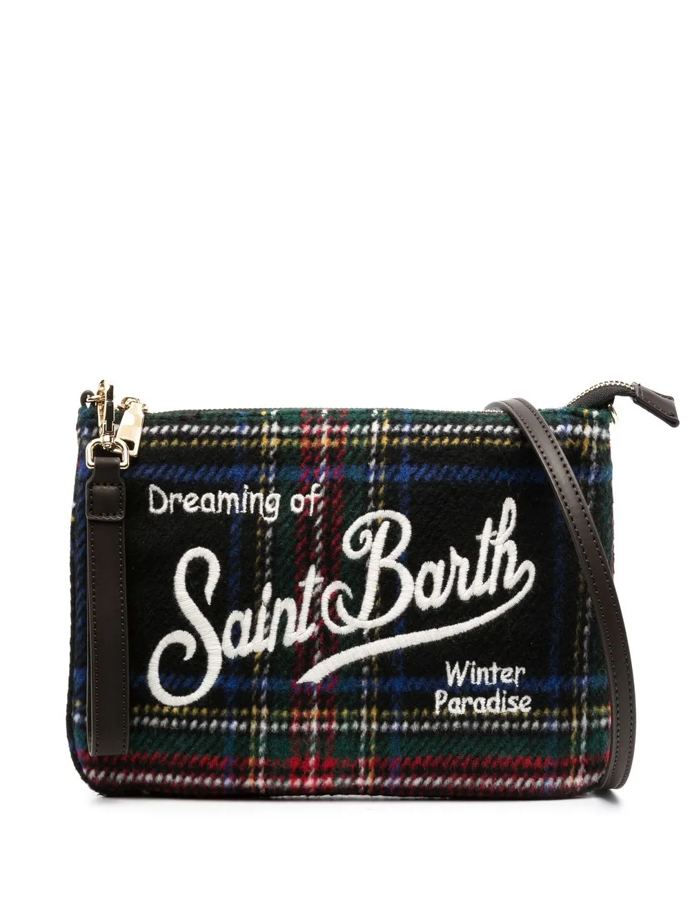 

MC2 Saint Barth Parisienne tartan crossbody bag - Black