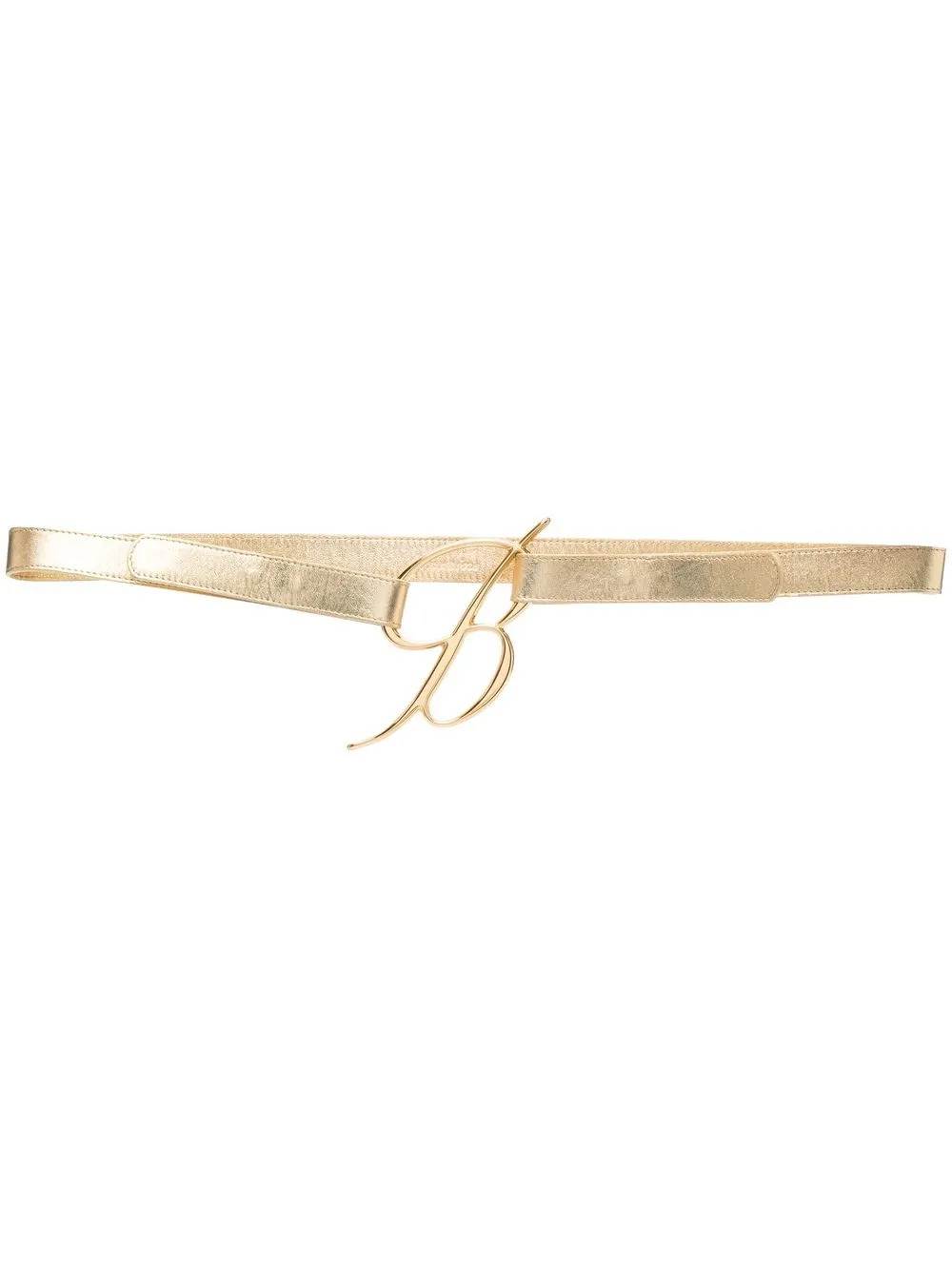 

Blumarine logo-buckle leather belt - Gold