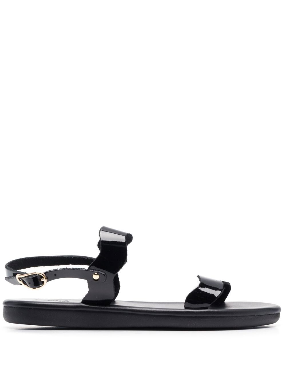 

Ancient Greek Sandals Calamos patent slingback sandals - Black