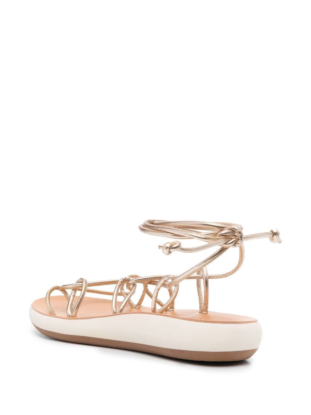 Shop Ancient Greek Sandals Nisi Crossover-strap Detail Sandals In Gold