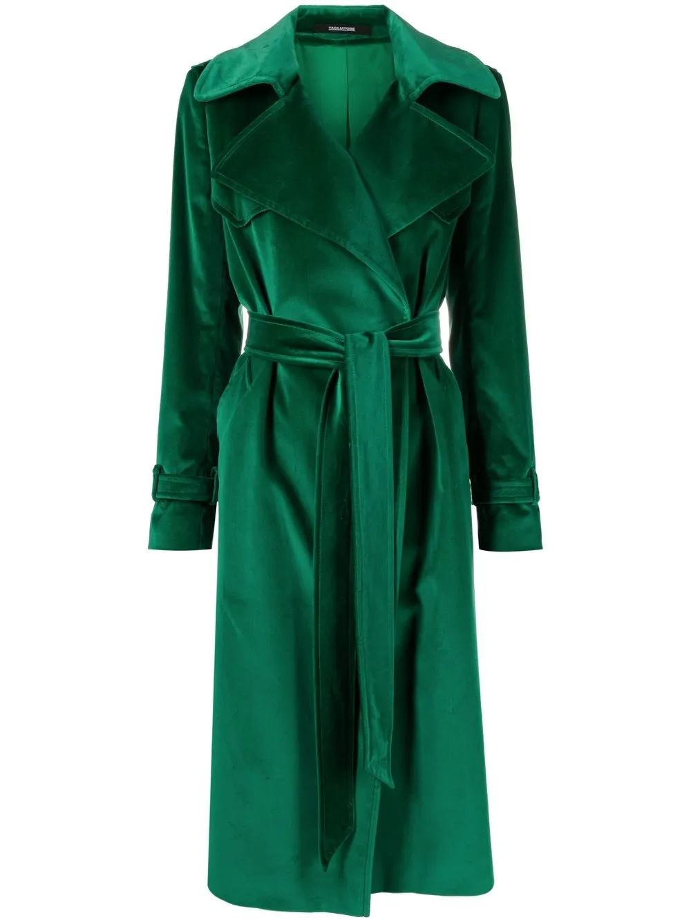 

Tagliatore velvet-finish trench coat - Green