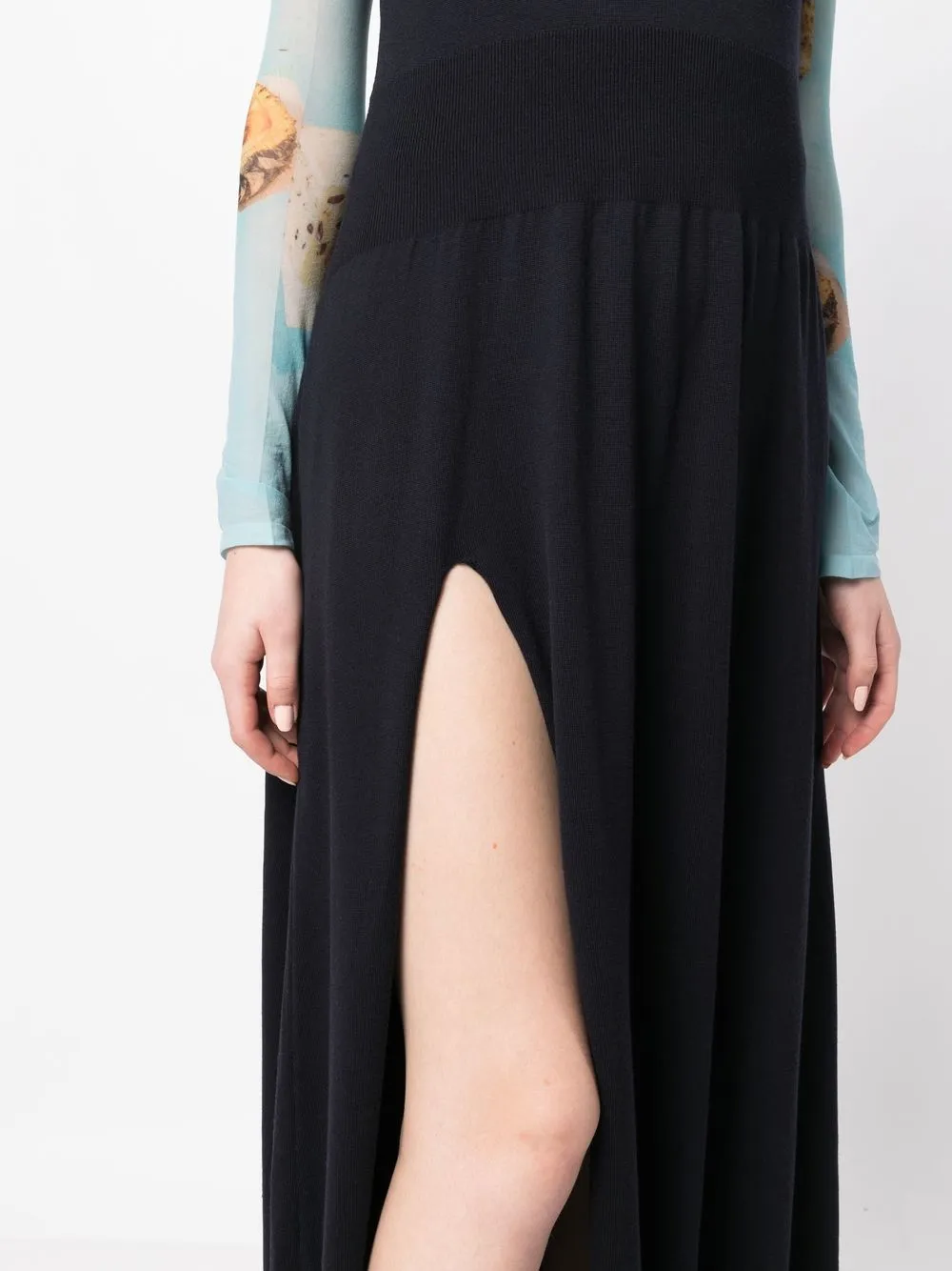 Meryll Rogge Sleeveless Open-back Knit Dress In Blue